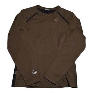 Arista Equestrian Brown‎ Embroidered Logo Long Sleeve Shirt Women's Small